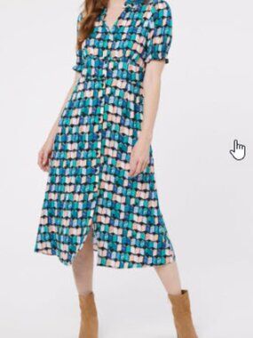 Joanie Finette Book Print Midaxi Tea Dress, US Size 16